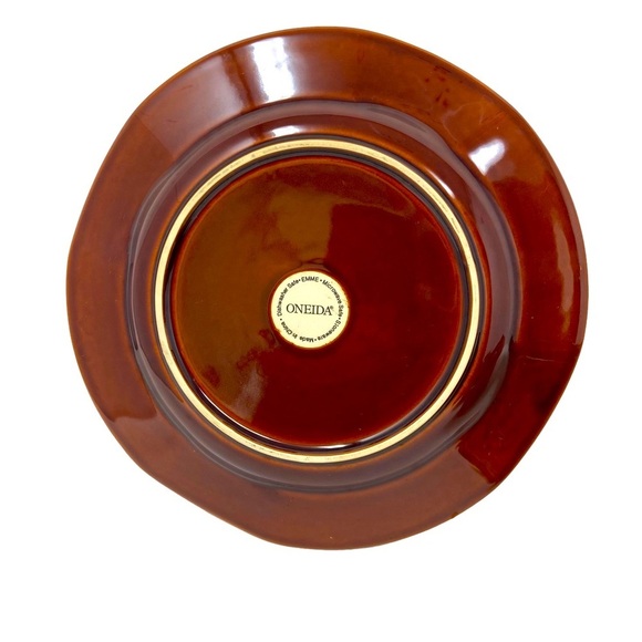 Oneida Emme | Chocolate | Stoneware | Plate and Bowl Set of Two | Vintage - Picture 7 of 8